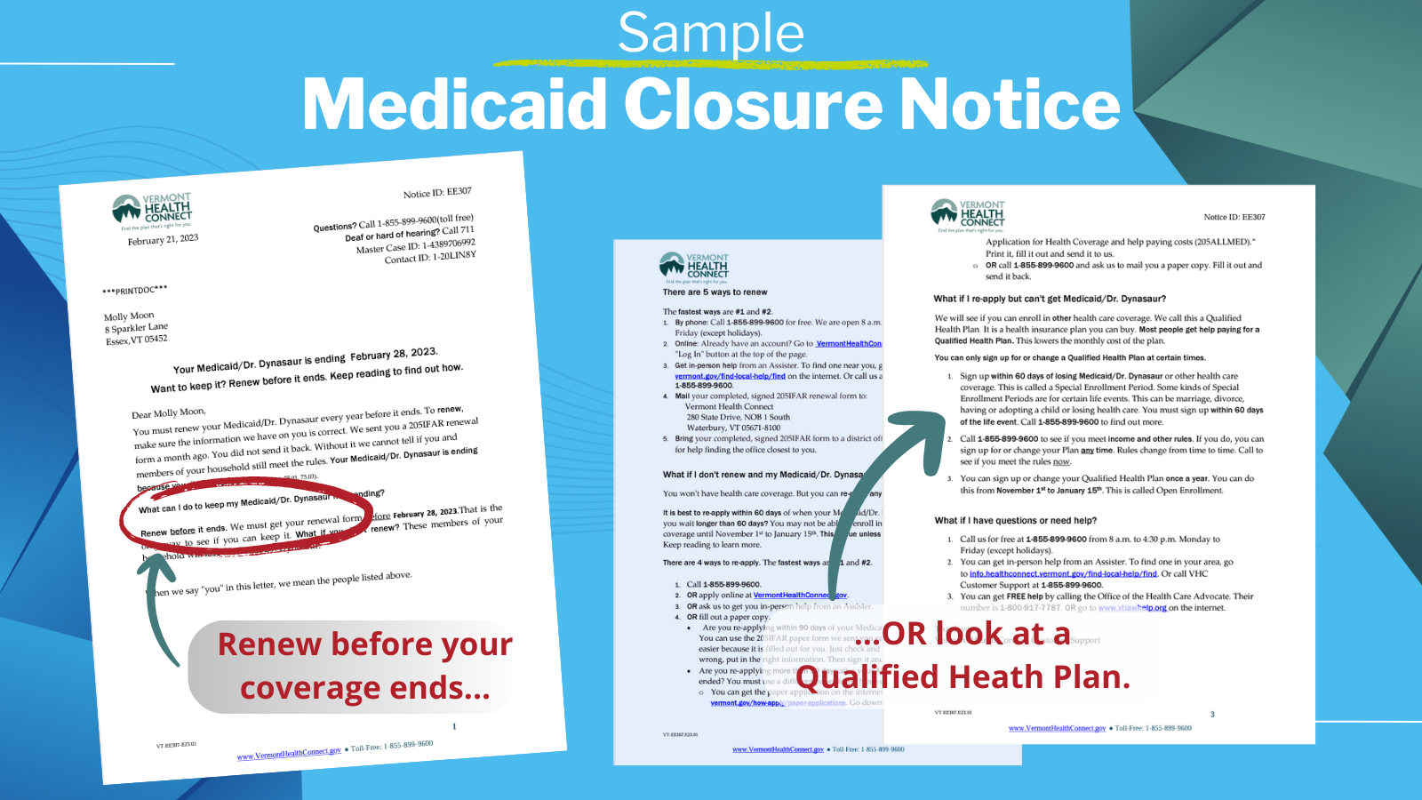Graphic of Medicaid closure letter (EE307)