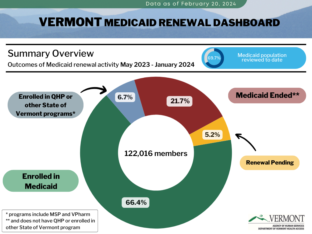 Graphic of overall VT Medicaid renewal outcomes